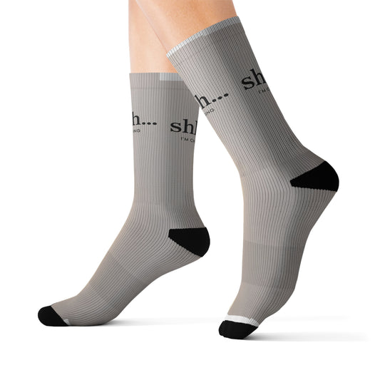 Funny Socks - "Shhh... I'm Charged"