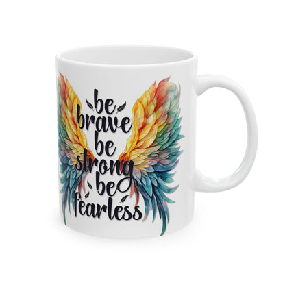 Inspirational Large Coffee Mugs - Motivational Wings Design